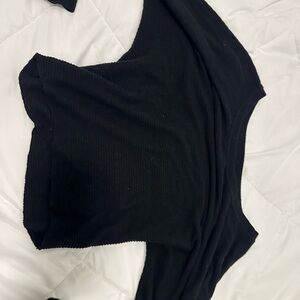 One size, Joah Brown Black Ribbed Top